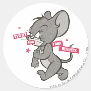 Tom And Jerry Tough Mouse 3 Classic Round Sticker