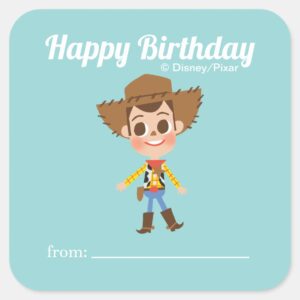 Toy Story Woody A Gift From Birthday Square Sticker