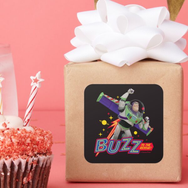 Toy Story 4 Buzz To The Rescue Square Sticker