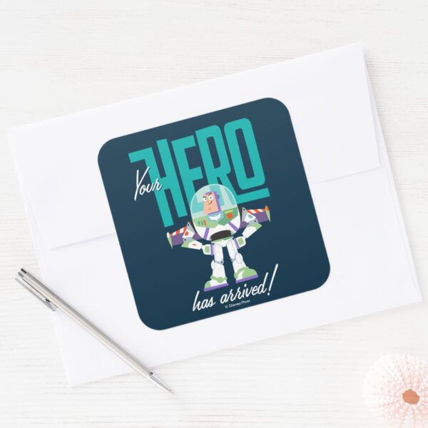 Toy_Story_4___Buzz__Your_Hero_Has_Arrived__Square_Sticker_3 Toy Story 4 Buzz Your Hero Has Arrived Square Sticker