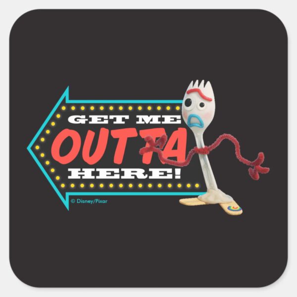 Toy Story 4 Forky Get Me Outta Here Square Sticker