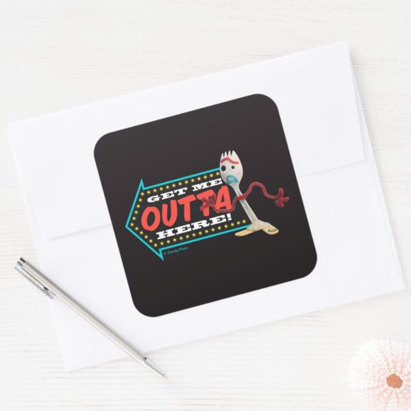 Toy Story 4 Forky Get Me Outta Here Square Sticker