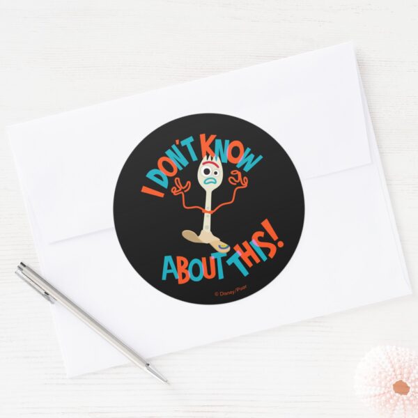 Toy Story 4 Forky I Dont Know About This Classic Round Sticker