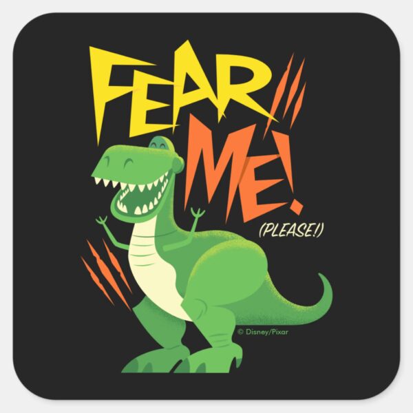 Toy Story 4 Rex Fear Me Square Sticker