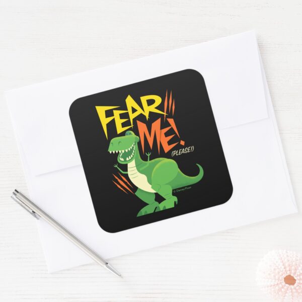 Toy Story 4 Rex Fear Me Square Sticker