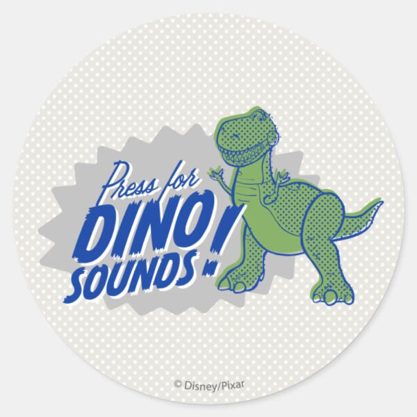 Toy Story 4 Rex Press For Dino Sounds Classic Round Sticker