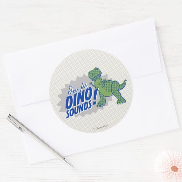 Toy Story 4 Rex Press For Dino Sounds Classic Round Sticker