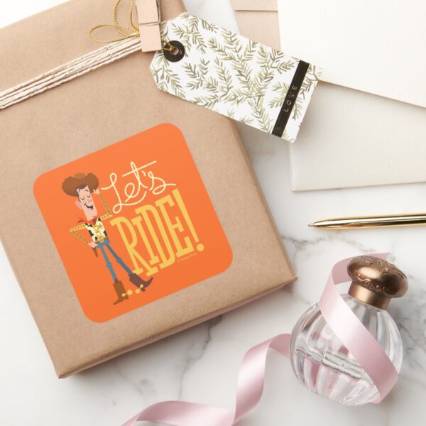 Toy_Story_4___Woody_Illustration__Let's_Ride__Square_Sticker_5 Toy Story 4 Woody Illustration Lets Ride Square Sticker