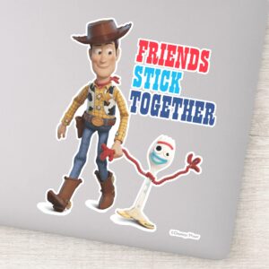 Toy Story 4 Woody Forky Walking Together Sticker