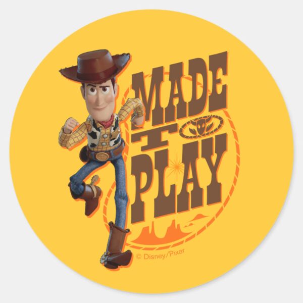 Toy Story 4 Woody Made To Play Classic Round Sticker