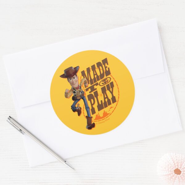 Toy Story 4 Woody Made To Play Classic Round Sticker