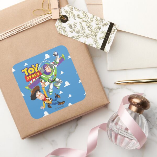 Toy_Story_8Bit_Woody_and_Buzz_Lightyear_Square_Sticker_5 Toy Story 8Bit Woody And Buzz Lightyear Square Sticker
