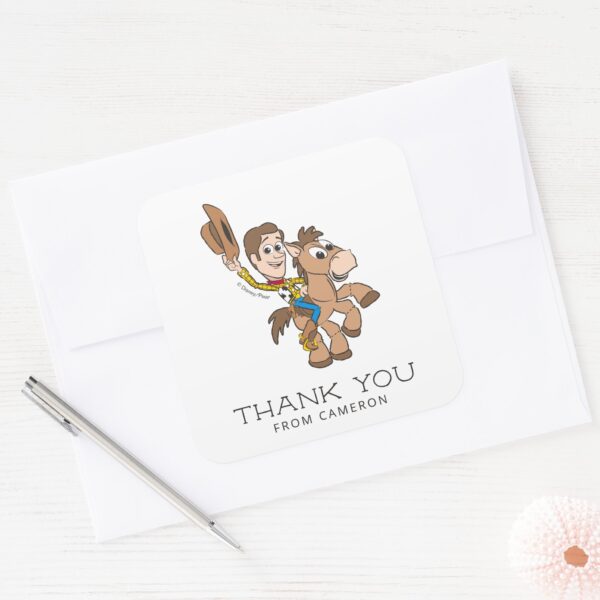 Toy_Story_Baby_Woody_1st_Birthday_Thank_You_Square_Sticker_4 Toy Story Baby Woody 1st Birthday Thank You Square Sticker