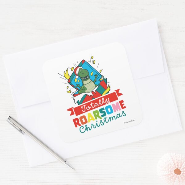 Toy_Story_Rex___Totally_Roarsome_Christmas_Square_Sticker_3 Toy Story Rex Totally Roarsome Christmas Square Sticker