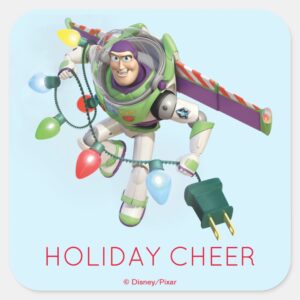 Toy Story Buzz Lightyear Decorating Christmas Square Sticker