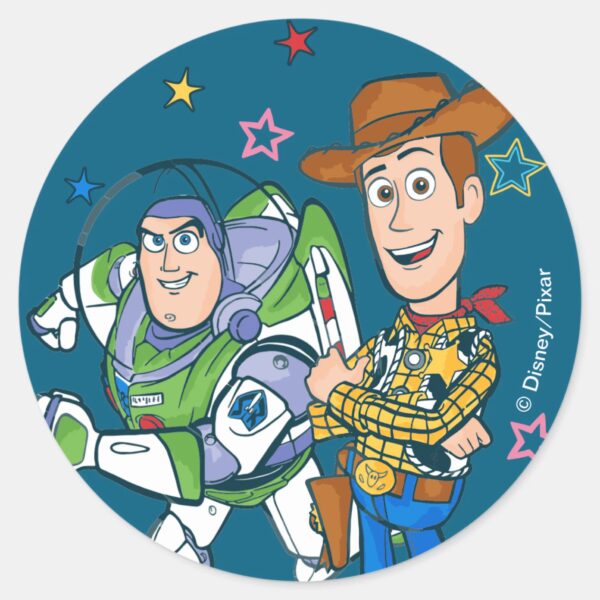 Toy_Story___Buzz_&_Woody_Classic_Round_Sticker_1 Toy Story Buzz Woody Classic Round Sticker