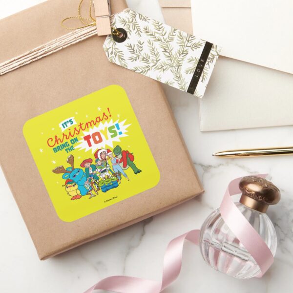Toy_Story___It's_Christmas!_Bring_on_the_Toys_Square_Sticker_5 Toy Story Its Christmas Bring On The Toys Square Sticker