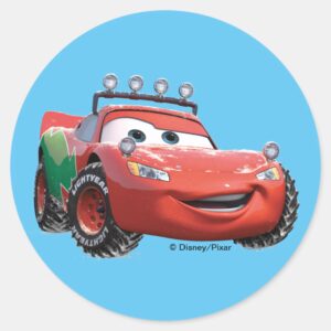 Toy Story Lightning McQueen Looking Good Classic Round Sticker