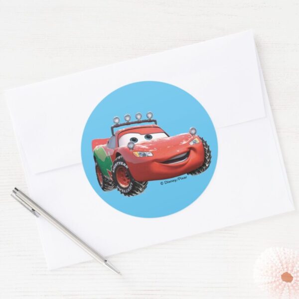 Toy_Story___Lightning_McQueen_Looking_Good_Classic_Round_Sticker_3 Toy Story Lightning McQueen Looking Good Classic Round Sticker