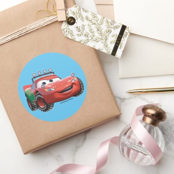 Toy_Story___Lightning_McQueen_Looking_Good_Classic_Round_Sticker_5 Toy Story Lightning McQueen Looking Good Classic Round Sticker