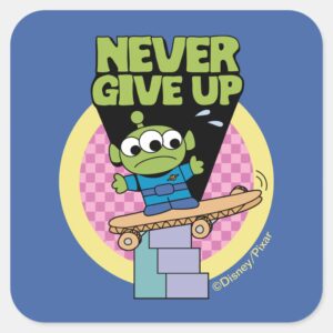Toy Story Little Green Men Never Give Up Square Sticker