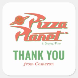 Toy Story Pizza Planet Kids Birthday Thank You Square Sticker