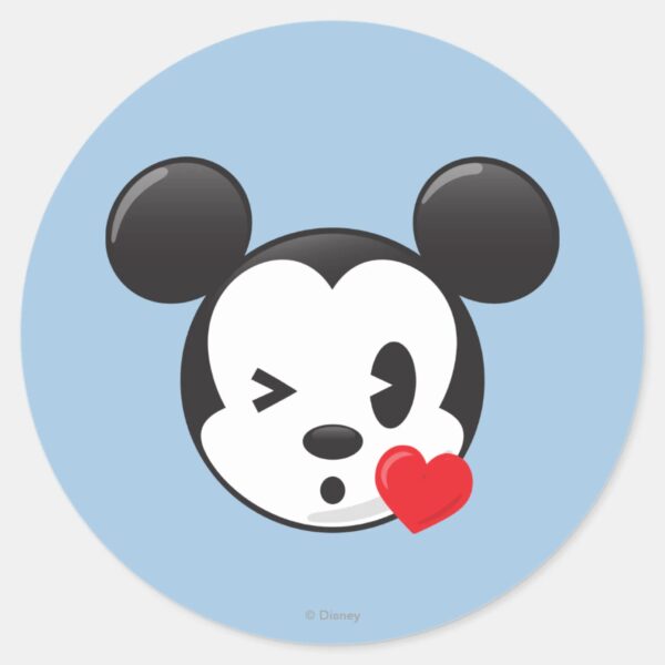 Trendy_Mickey___Flirty_Emoji_Classic_Round_Sticker_1 Trendy Mickey Flirty Emoji Classic Round Sticker