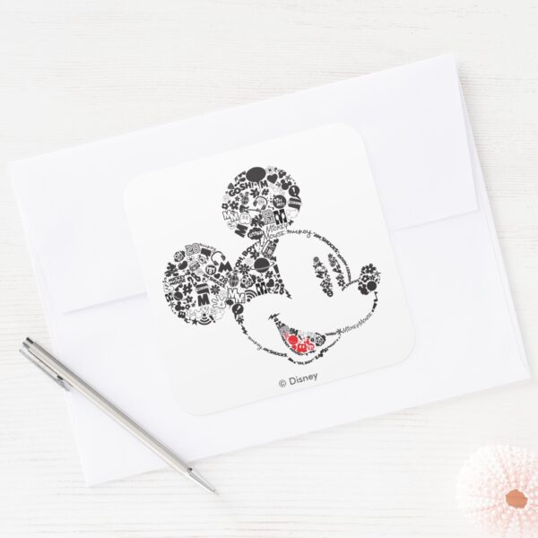 Trendy_Mickey___Icons_&_Phrases_Square_Sticker_3 Trendy Mickey Icons Phrases Square Sticker