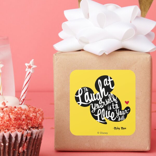 Trendy_Mickey___Laugh_At_Yourself_Square_Sticker_6 Trendy Mickey Laugh At Yourself Square Sticker