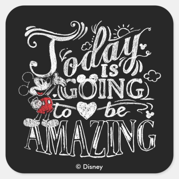 Trendy_Mickey___Today_Is_Going_To_Be_Amazing_Square_Sticker_1 Trendy Mickey Today Is Going To Be Amazing Square Sticker