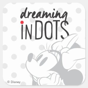 Trendy Minnie Dreaming In Dots Square Sticker