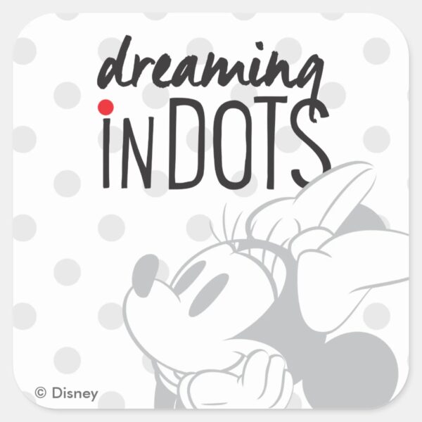 Trendy_Minnie___Dreaming_In_Dots_Square_Sticker_1 Trendy Minnie Dreaming In Dots Square Sticker