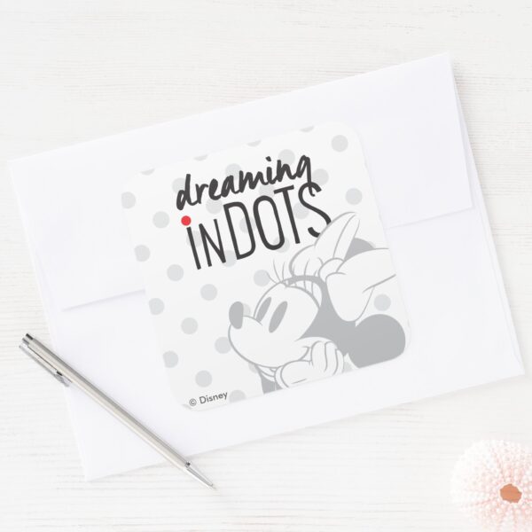Trendy_Minnie___Dreaming_In_Dots_Square_Sticker_3 Trendy Minnie Dreaming In Dots Square Sticker