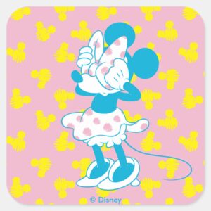 Trendy Minnie Peek A Boo Square Sticker