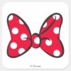 Trendy_Minnie___Red_Polka_Dot_Bow_Square_Sticker_1 Trendy Minnie Red Polka Dot Bow Square Sticker