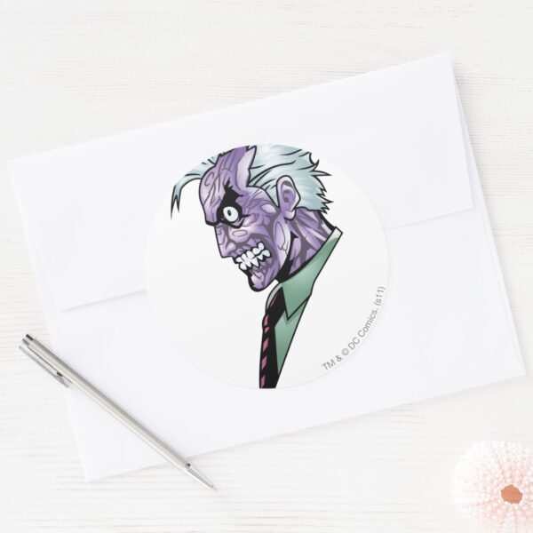 Two_Face_Profile_Classic_Round_Sticker_3 Two Face Profile Classic Round Sticker