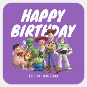 Two Infinity And Beyond Toy Story Happy Birthday Square Sticker