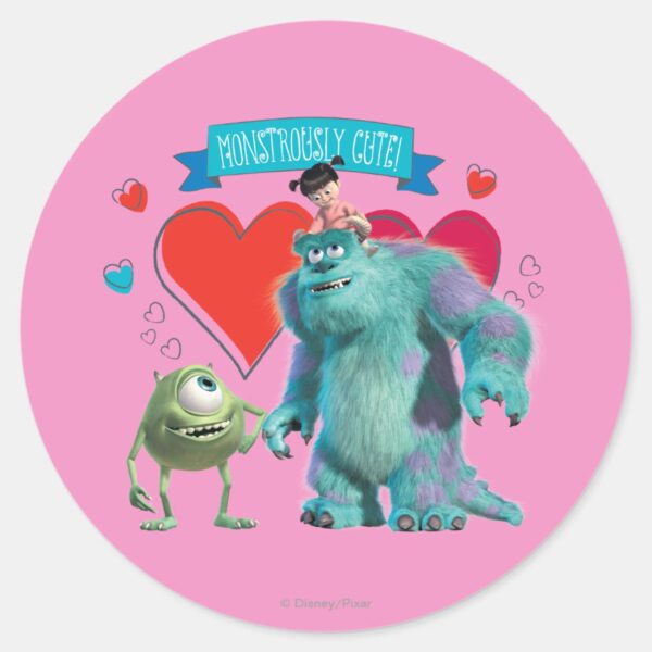 Valentine's_Day_-_Monsters_Inc._Classic_Round_Sticker_1 Valentines Day Monsters Inc. Classic Round Sticker