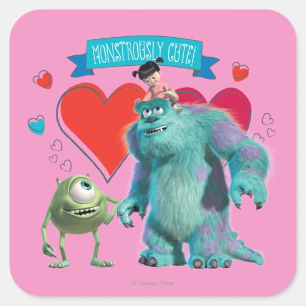 Valentine's_Day_-_Monsters_Inc._Square_Sticker_1 Valentines Day Monsters Inc. Square Sticker