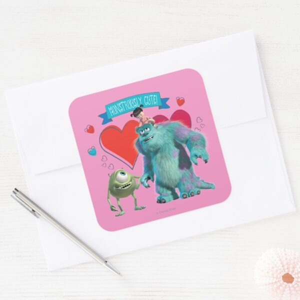 Valentine's_Day_-_Monsters_Inc._Square_Sticker_3 Valentines Day Monsters Inc. Square Sticker