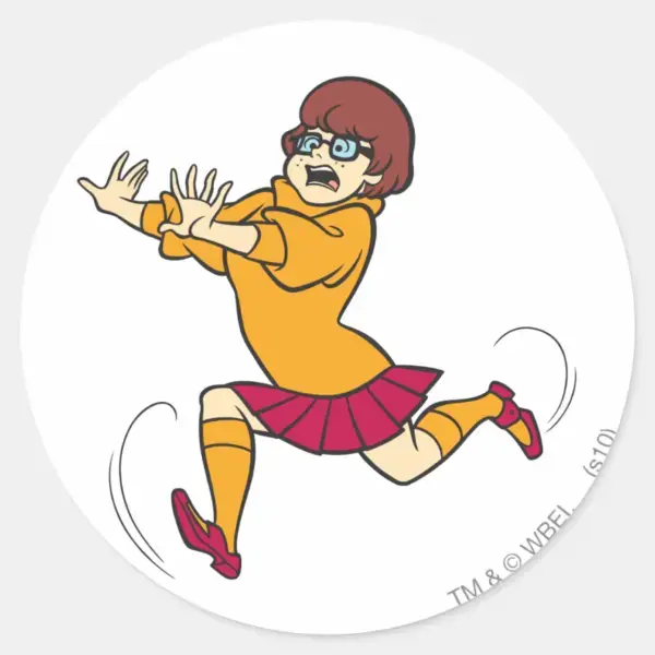 Velma_Running_Classic_Round_Sticker_1 Velma Running Classic Round Sticker