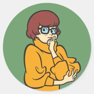 Velma Thinking Classic Round Sticker