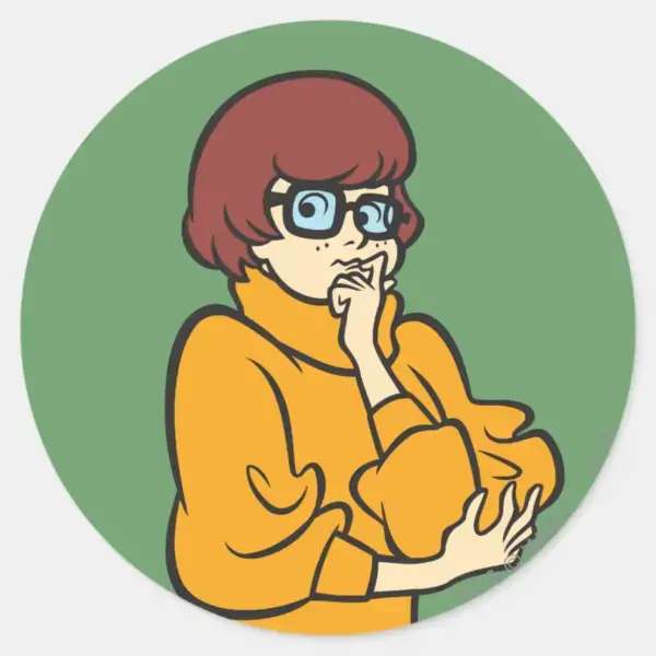 Velma_Thinking_Classic_Round_Sticker_1 Velma Thinking Classic Round Sticker