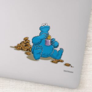 Vintage Cookie Monster Eating Cookies Sticker