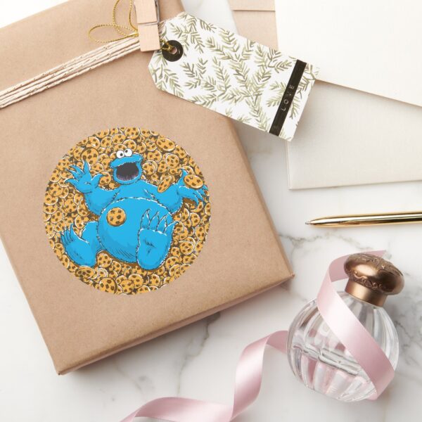 Vintage_Cookie_Monster_and_Cookies_Classic_Round_Sticker_5 Vintage Cookie Monster And Cookies Classic Round Sticker