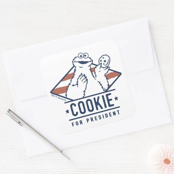 Vintage_Cookie_Monster_for_President_Square_Sticker_3 Vintage Cookie Monster For President Square Sticker