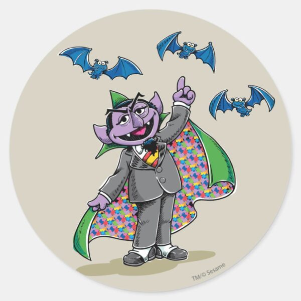 Vintage_Count_von_Count_Classic_Round_Sticker_1 Vintage Count Von Count Classic Round Sticker