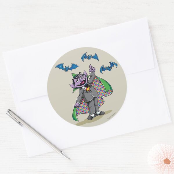 Vintage_Count_von_Count_Classic_Round_Sticker_3 Vintage Count Von Count Classic Round Sticker