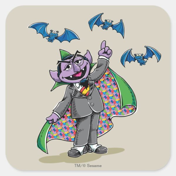 Vintage_Count_von_Count_Square_Sticker_1 Vintage Count Von Count Square Sticker