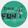 Vintage Crazy DAFFY DUCK™ Classic Round Sticker